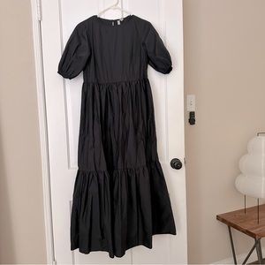 ASOS NWT black smock tiered dress